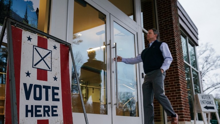 A voter enters a polling place in Mountain Brook, Alabama on March 5, 2024