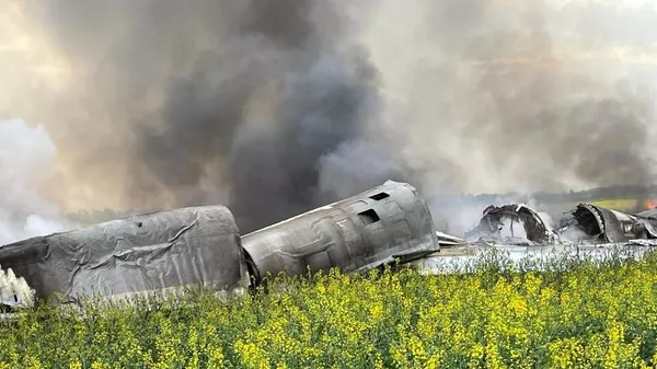 Бомбардировщик Ту-22М3, упавший в поле на территории Красногвардейского округа Ставропольского края. 19 апреля 2024