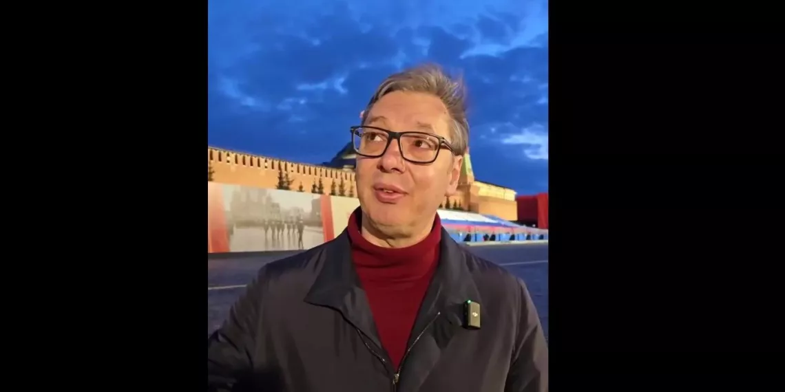 Defiant Serbian leader sends message to EU from Red Square