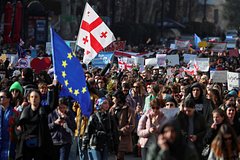 В Грузии началась новая акция протеста из-за закона об иноагентах