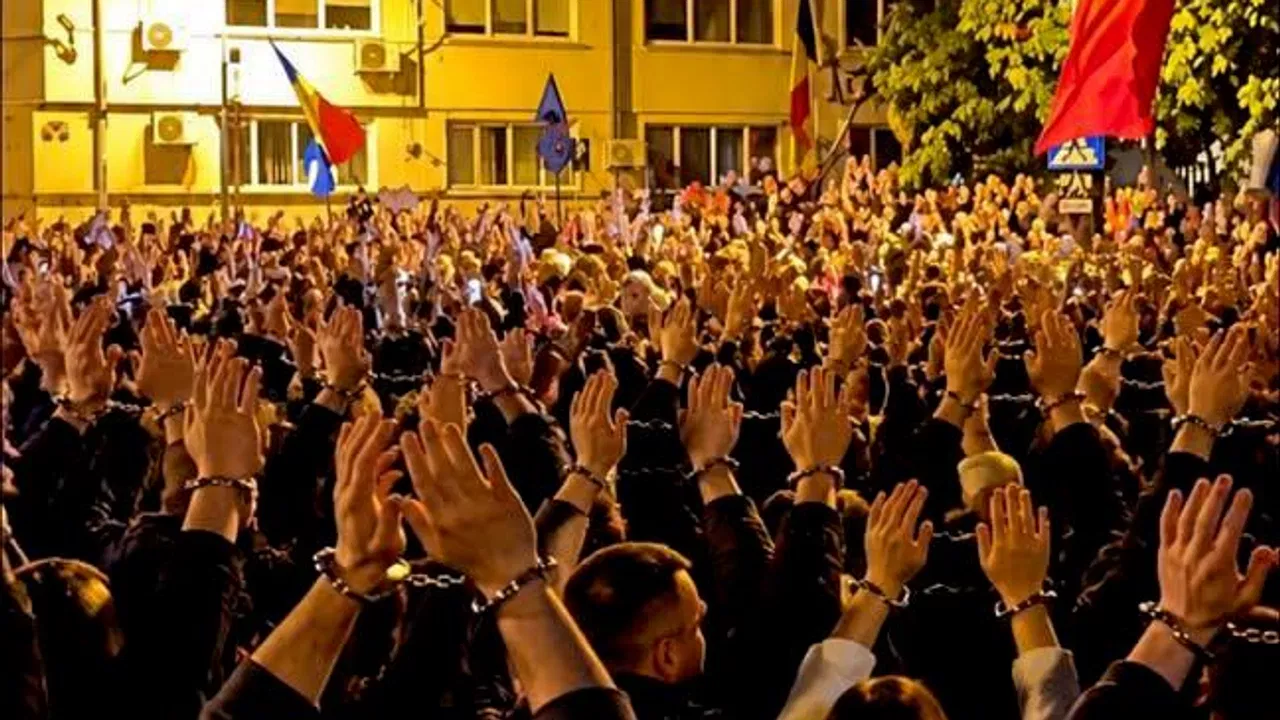 В Румынии около тысячи человек собрались в поддержку Джеорджеску