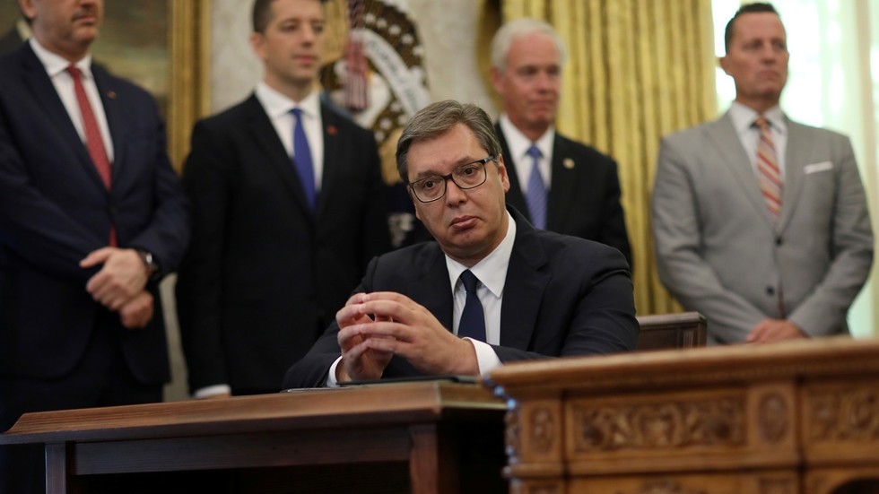 I pledged what? Serbian President Vucic seems surprised after Trump announces that Belgrade will move embassy to Jerusalem