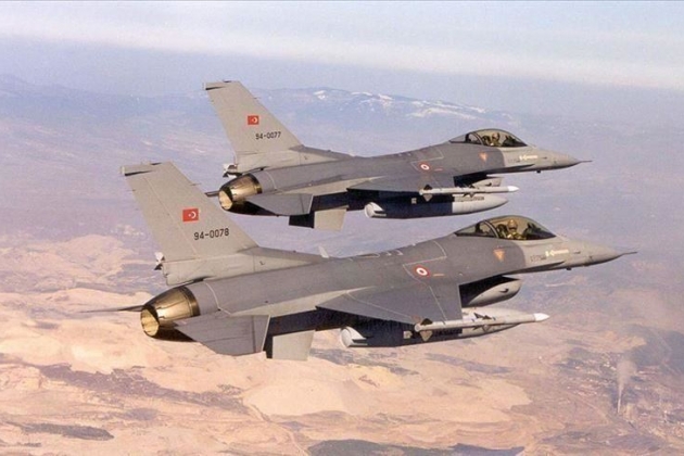 Турция отработала удар по Сирии шестью истребителями F-16