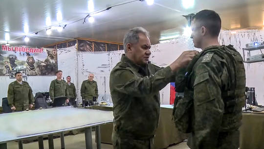 Russian defense minister inspects the troops fighting in Ukraine