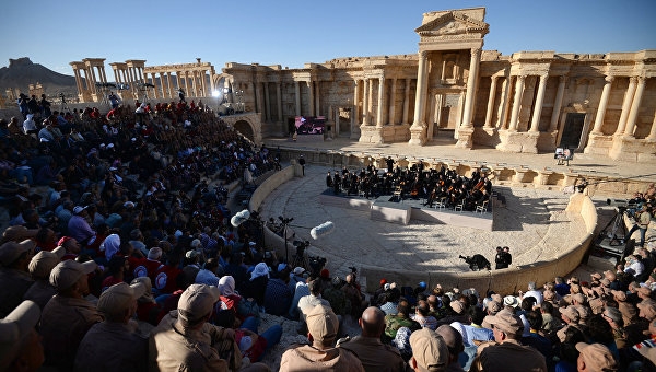 A Russian orchestra plays Bach and Prokofiev in the ruins of Palmyra