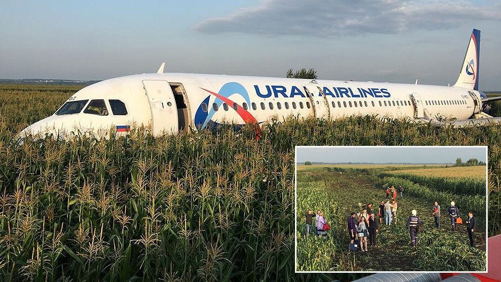 Russian airliner with 233 onboard suffers birdstrike, makes BELLY LANDING near Moscow