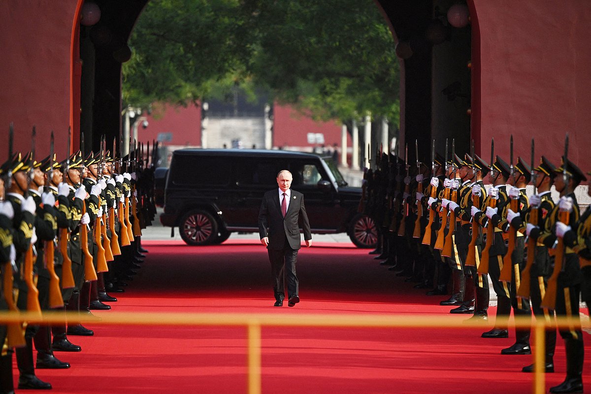 Президент России Владимир Путин на параде по случаю 80-летия окончания Второй мировой войны в Пекине, КНР, 3 сентября 2025 года